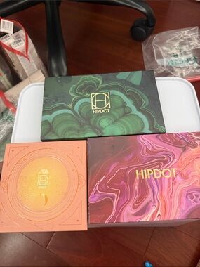 HIPDOT Eyeshadow Palette Trio - Green, Pink, Peach